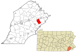 Chester County Pennsylvania incorporated and unincorporated areas East Goshen highlighted